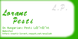 lorant pesti business card